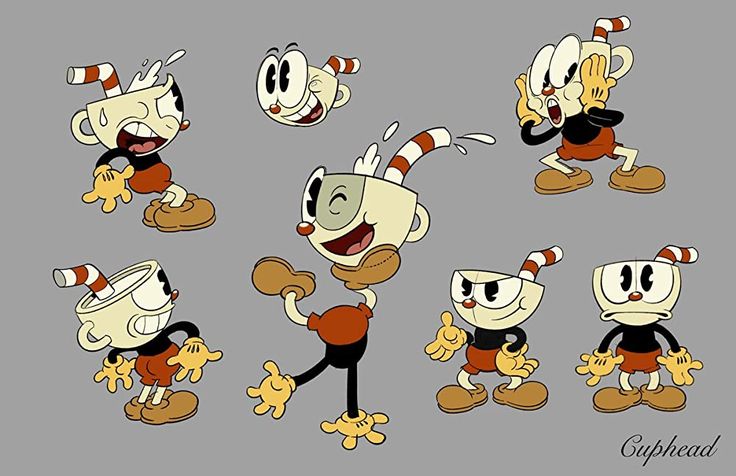 cartoon character poses with different expressions