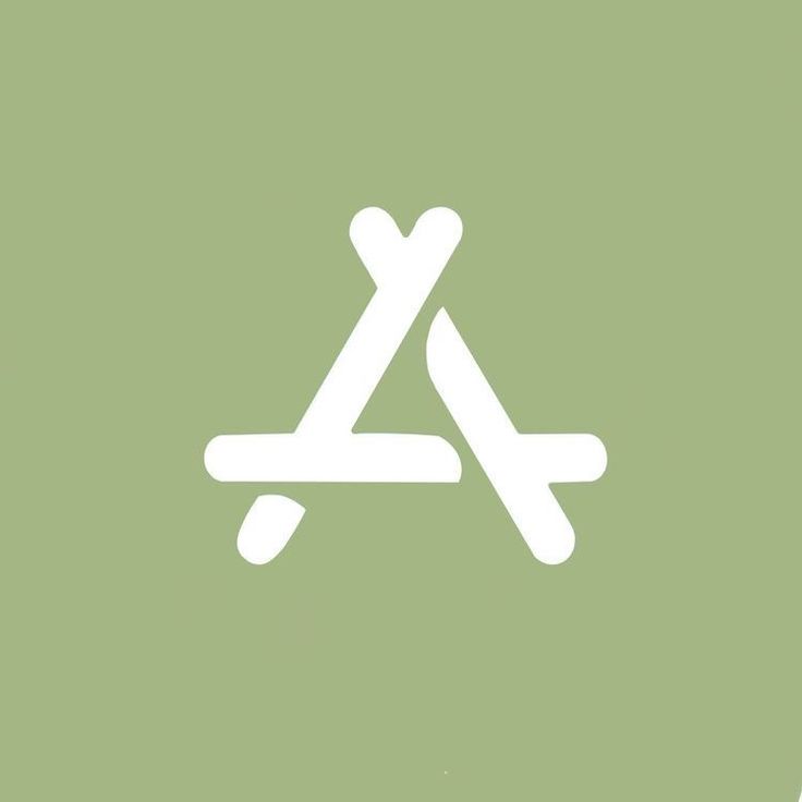 the letter a is written in white on a light green background with an arrow at the bottom