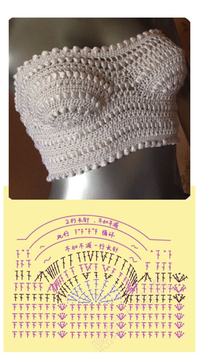 a crocheted bralet is shown next to an image of the brale