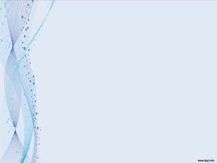 a blue and white background with wavy lines on the bottom, and bubbles in the middle