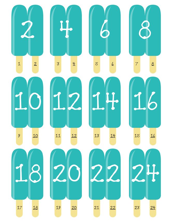 popsicles with numbers on them are arranged in the shape of icecreams