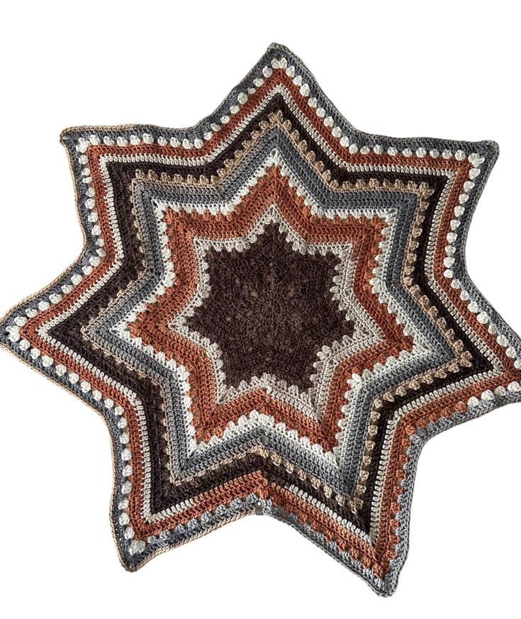 a crocheted star is shown on a white background