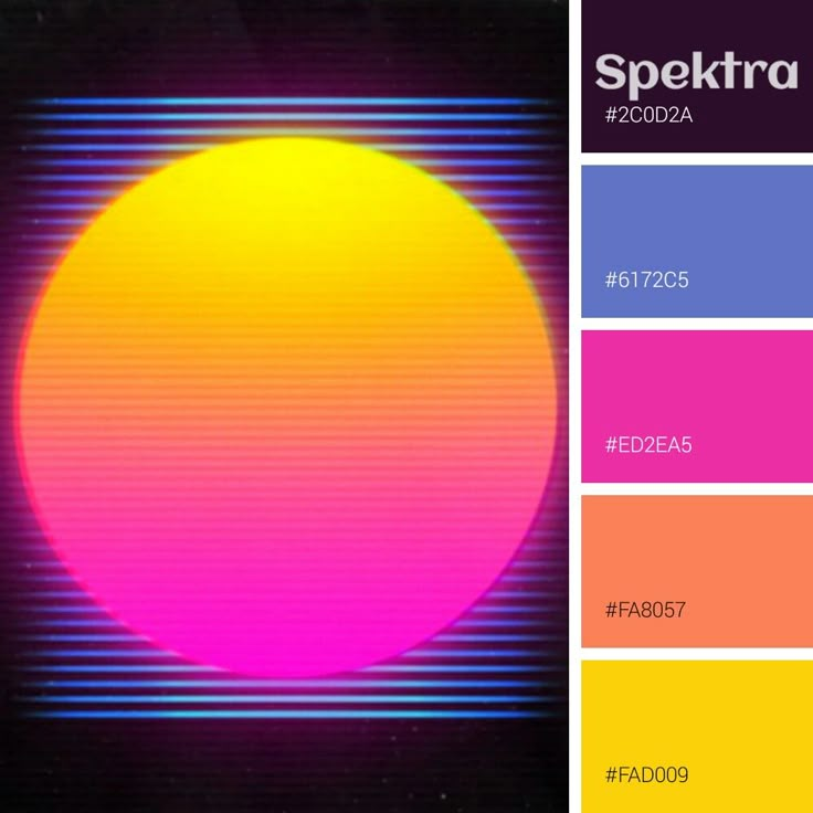 an image of a bright yellow and pink color scheme with the words spektra on it