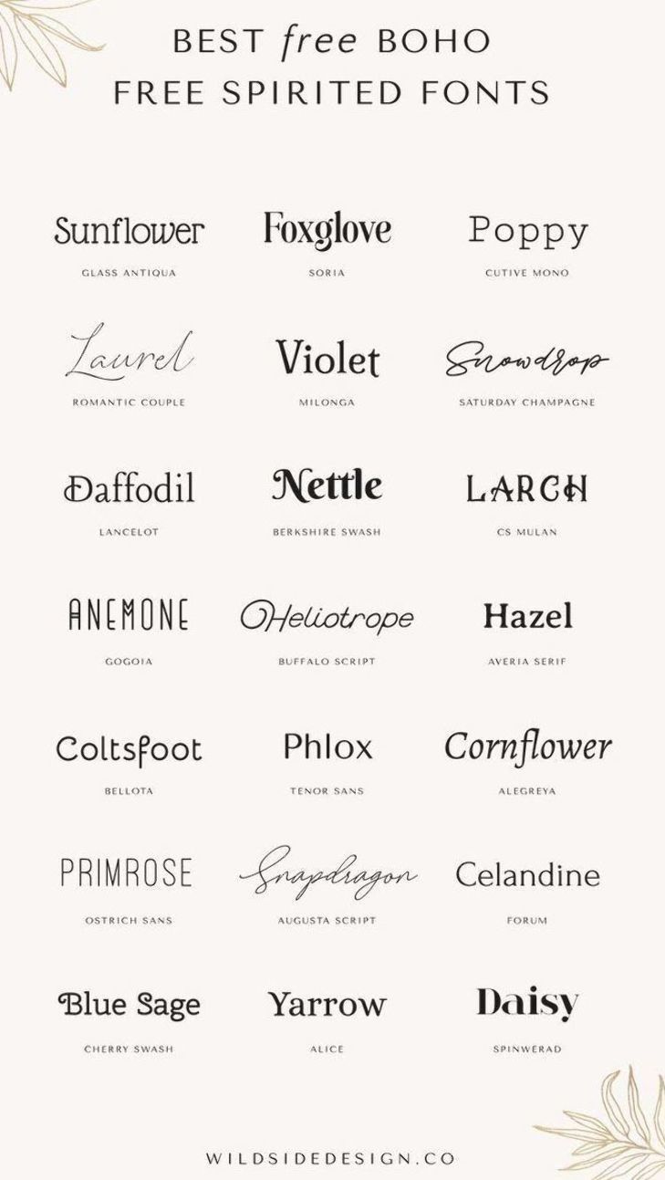 Best boho fonts for graphic designers Font Tato, Typographie Logo, Alfabet Font, Boho Fonts, Inspiration Typographie, Visuell Identitet, Business Fonts, Vintage Logos, Desain Buklet