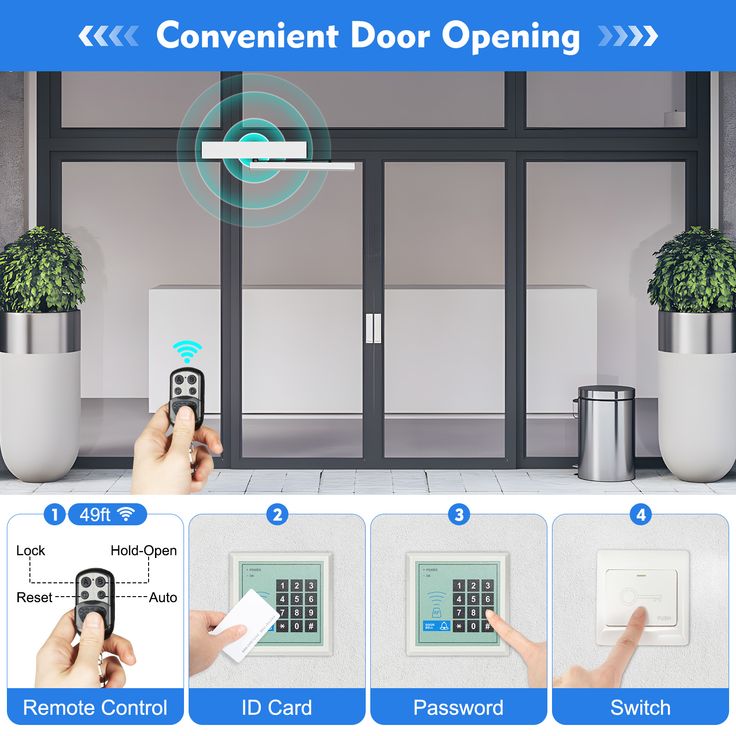 the electronic door opener is open and ready to be used by someone who wants to use it