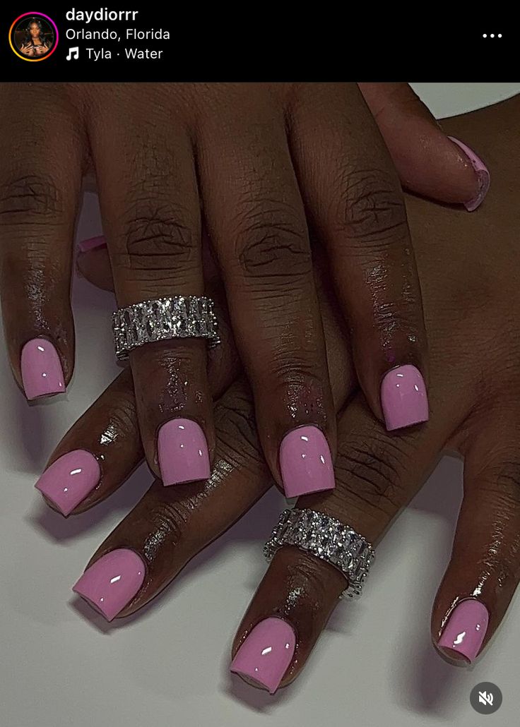 Pink Short Nails, Overlay Nails, Acrylic Toe Nails, Hard Nails, Colored Acrylic Nails, Girly Acrylic Nails, Work Nails, French Tip Acrylic Nails, Short Square Acrylic Nails