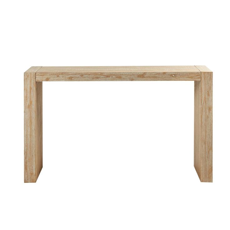 a wooden table on a white background