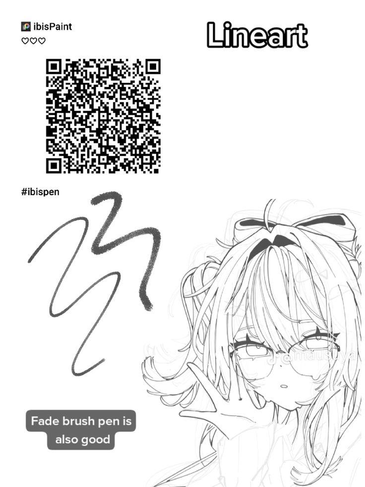 a drawing of a girl with glasses on her head and the text lineart above it