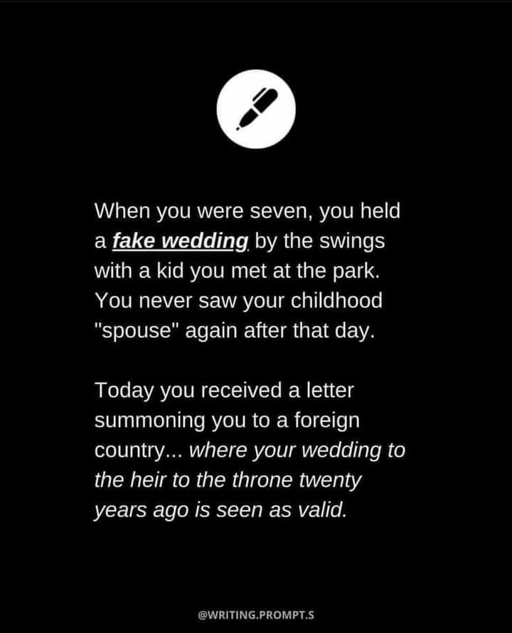 a black and white photo with the words when you were seven, you held a fake wedding by the swings