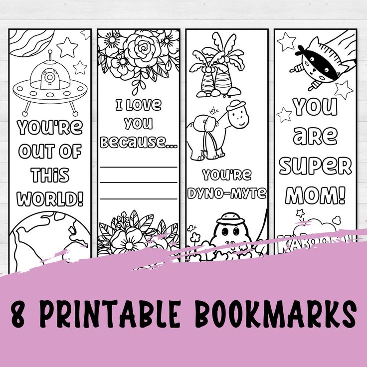 the 8 printable bookmarks for kids to color