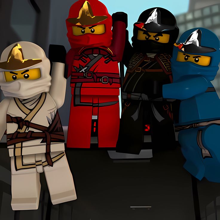 the lego ninjas are all dressed up and ready for action