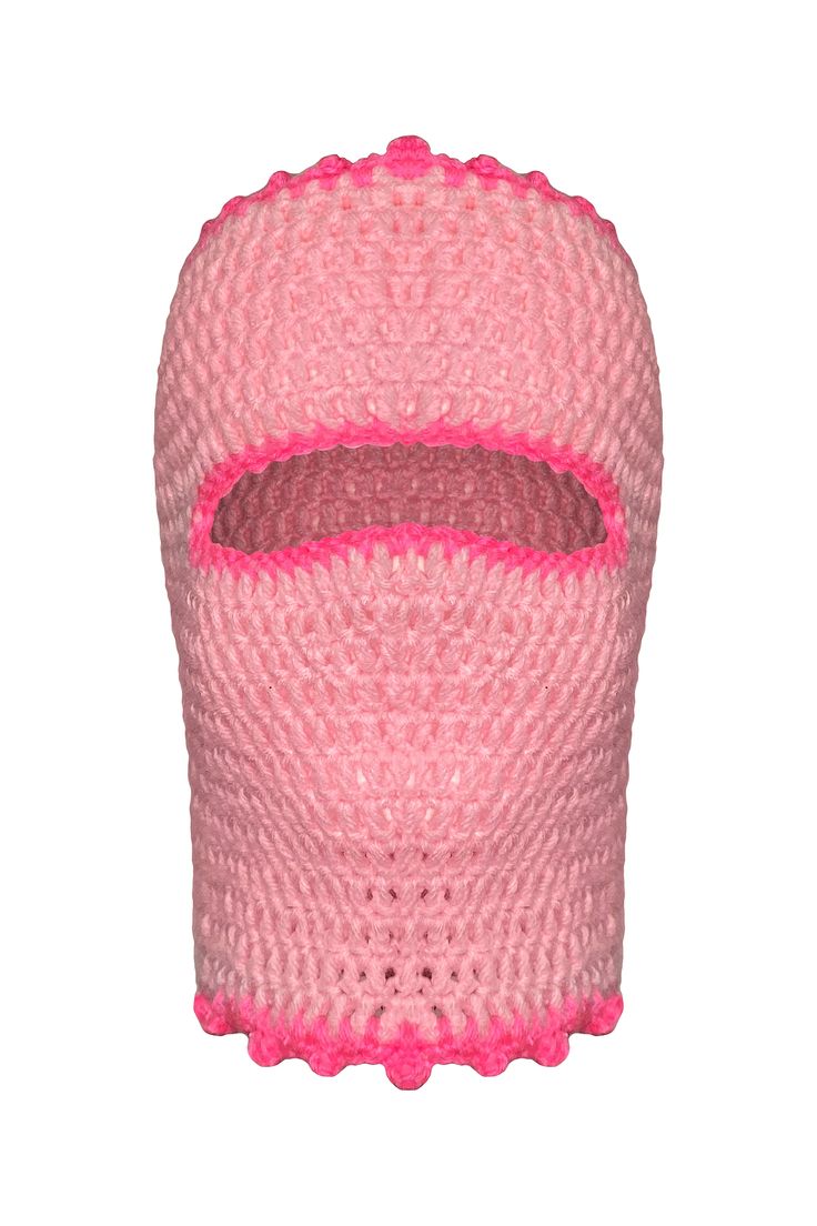 TANIJAY CROCHET BALACLAVA MASK Fortuna Headless Crochet Ski Mask Crochet Ski Mask, Balaclava Ski Mask, Crochet Balaclava, Pink Eye, Let Your Hair Down, High Ponytail, Ski Mask, Diy Crochet Projects, Pink Eyes