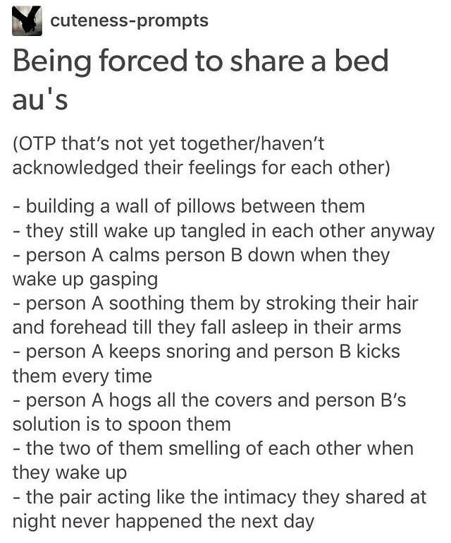 an image of a text message with the caption being forced to share a bed au's