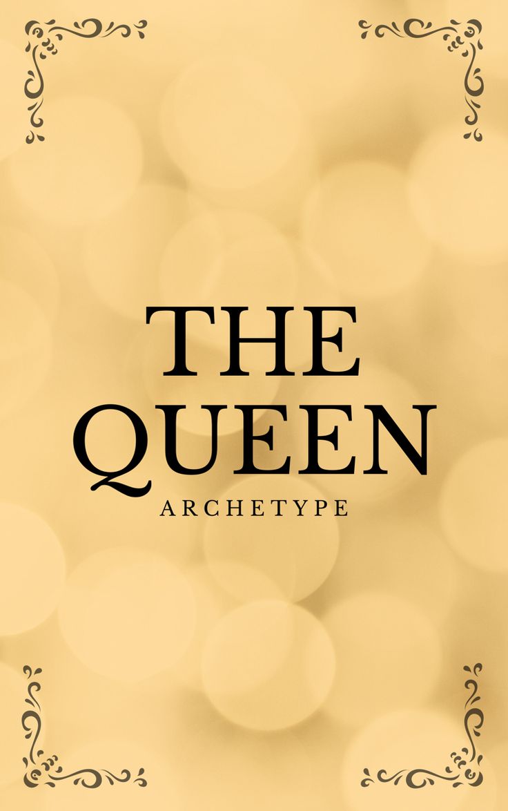 the queen archety type logo on a blurry background with boket lights