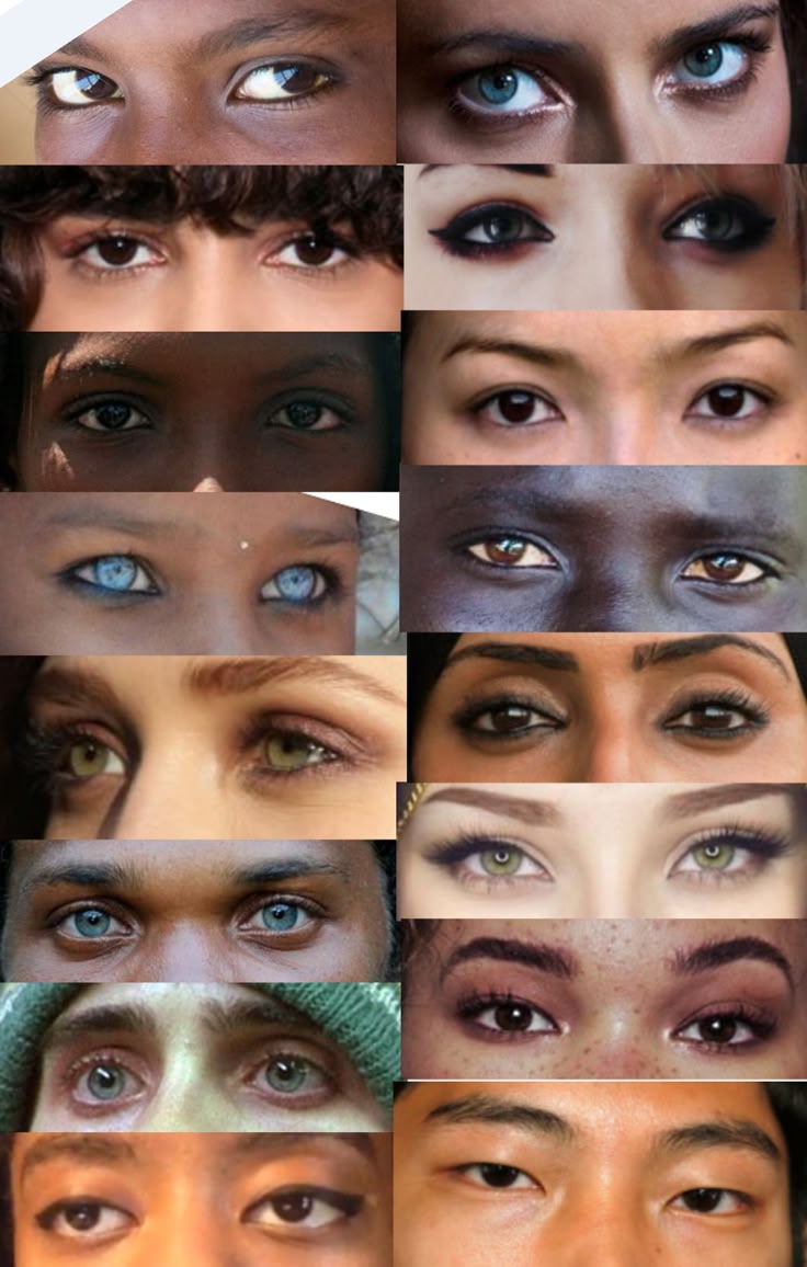 many different types of eyes are shown in this collage with the same color and shape