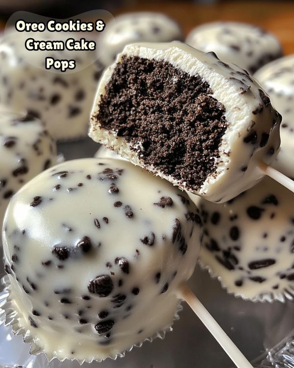 chocolate cake pops with white frosting and sprinkles