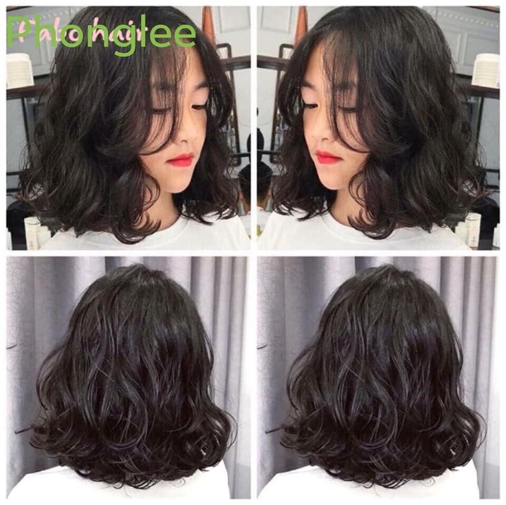 Digital Perm Shoulder Length, Asian Perm Women Short Hair, Digital Perm Short Hair Shoulder Length, Korean Digital Perm Short Hair, Wavy Perm Short Hair, Korean Perm Short Hair, Digital Perm Short Hair, Permed Hair Medium Length, Medium Permed Hairstyles