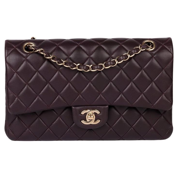 Chanel Purple Quilted Lambskin Medium Classic Double Flap Bag Brand- Chanel Model- Medium Classic Double Flap Bag Product Type- Shoulder Serial Number- 23****** Age- Circa 2016 Accompanied By- Chanel Dust Bag, Authenticity Card Colour- Purple Hardware- Silver Material(s)- Lambskin Leather Authenticity Details- Serial Sticker, Authenticity Card Height- 16cm Width- 25cm Depth- 7cm Strap Drop- Single: 41cm Double: 23cm Interior- Purple Leather Closure- Turn Lock Country of Origin- France Condition Luxury Double Flap Evening Shoulder Bag, Luxury Bags With Removable Pouch And Double Flap, Interior Purple, Chanel Double Flap, Chanel Classic Flap Bag, Dream Bag, Dream Bags, Purple Quilts, Chanel Flap Bag