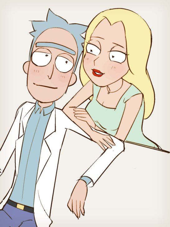 an image of a man and woman in cartoon style