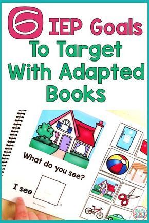 a hand holding up a book with the title'top goals to target with adapted books?