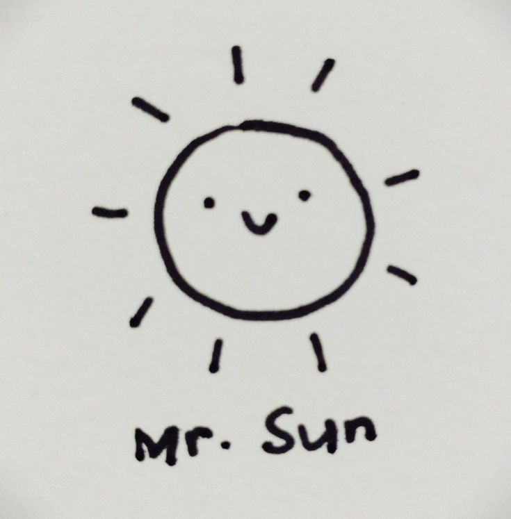 a drawing of a smiling sun with the words mr sun on it's side