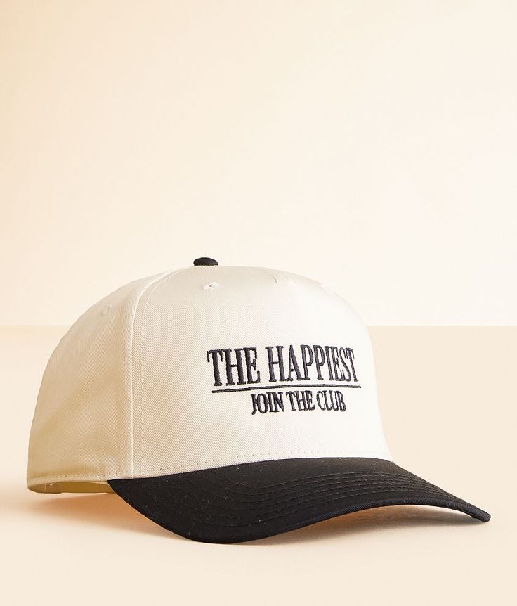 The Happiest Join The Club Baseball Hat - Cream/Black , Women's Blacknatural Embroidered snapback hat One size fits most. 65% Polyester 35% Cotton. Apparel & Accessories > Clothing Accessories > Hats Embroidery Hats Baseball Caps, Donkey Embroidery, Esthetician Apparel, Embroidery Hats, Hat Cream, Hats Baseball Caps, Join The Club, Hats Baseball, Clothing Jeans