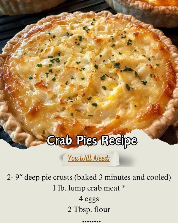 the recipe for crab pie is shown here