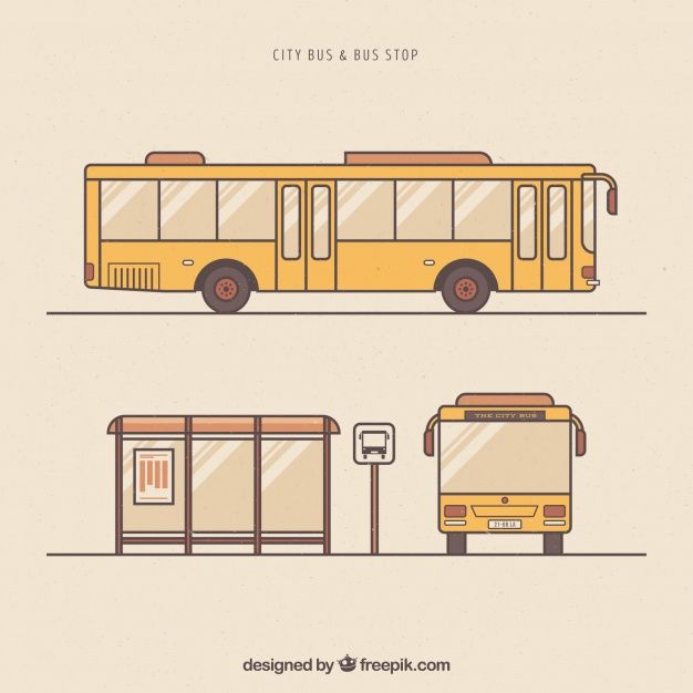 two yellow buses are parked next to each other in front of a bus stop sign