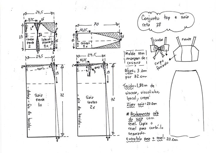 a drawing of a dress with measurements for the waist and back, as well as instructions on how to measure it