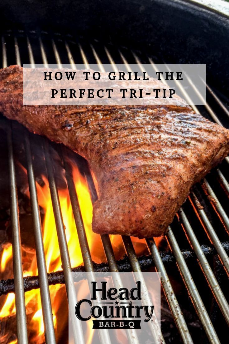 steak on the grill with text overlay how to grill the perfect tri - tip