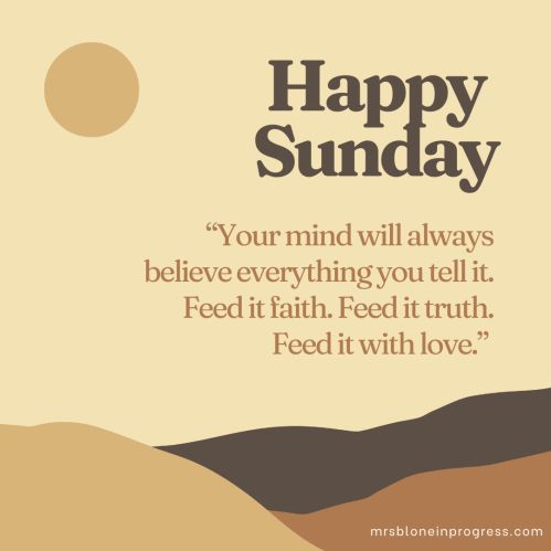 an image of a desert scene with the words happy sunday