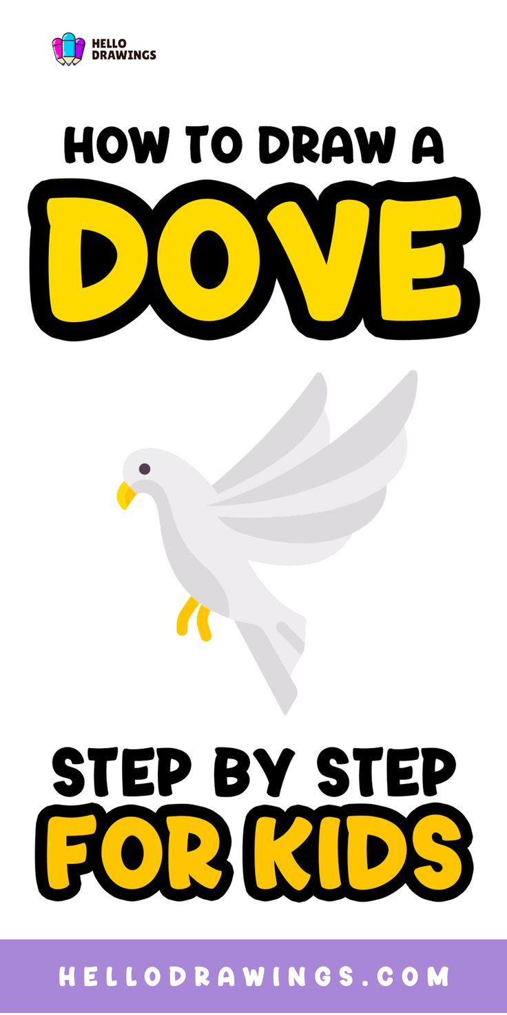 How to Draw a Dove | Simple Guide for Kids Animal Drawing Tutorial, Dove Drawing, Easy Animal Drawings, Easy Animals, Drawing Tutorials For Kids, Drawing Guide, Love And Peace, Easy Drawings For Kids, Animal Drawing