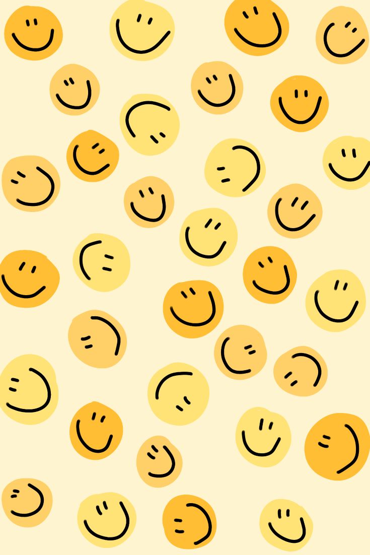 an image of many different smiley faces on a white background with yellow and black colors