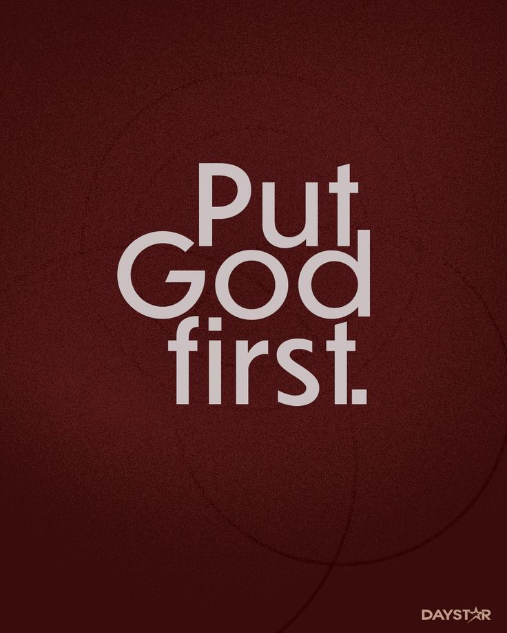 the words put good first are in white on a maroon background with an abstract design