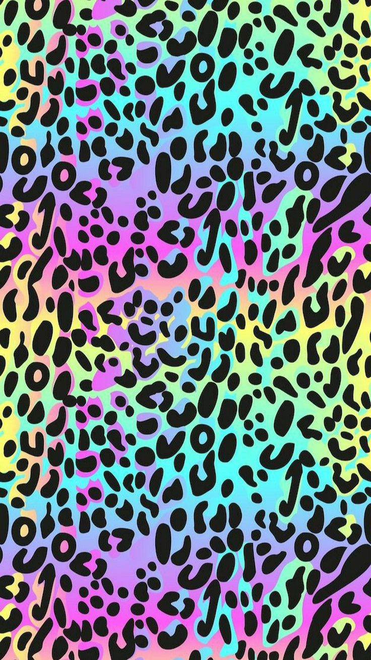 an animal print pattern with multicolored spots