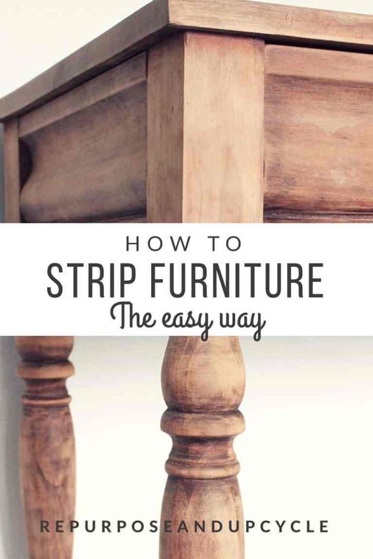 a wooden table with the words how to strip furniture the easy way