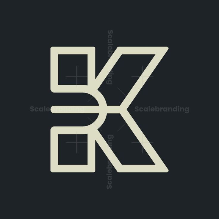 the letter k is made up of squares and letters that appear to be connected together