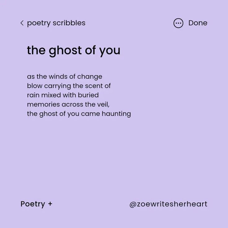 the ghost of you by poetry + poem scribbles on purple background with text