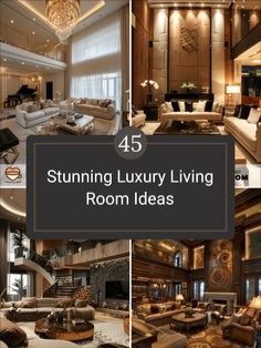 four pictures of luxurious living room designs