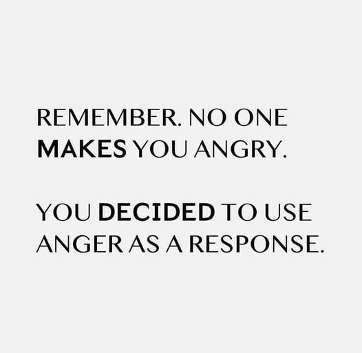 a quote that reads, remember no one makes you angry you decided to use anger as response