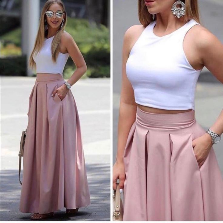 Just Skirt Feminine White Maxi Skirt For Day Out, Casual White Maxi Skirt For Party, Feminine White Relaxed Maxi Skirt, White Feminine Relaxed Maxi Skirt, White Pleated Maxi Skirt For Party, White Relaxed Feminine Maxi Skirt, White High Waist Maxi Skirt For Day Out, Rock Outfit, Elegant Prom Dresses