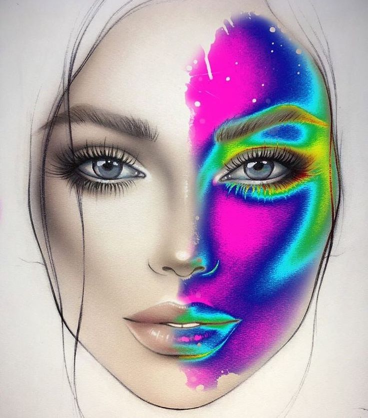 Artsy Makeup, Makeup Charts, Face Charts, Tiktok Ideas, Carnival Makeup, Makeup Face Charts, Face Art Makeup, Theatrical Makeup, Halloween Makeup Inspiration