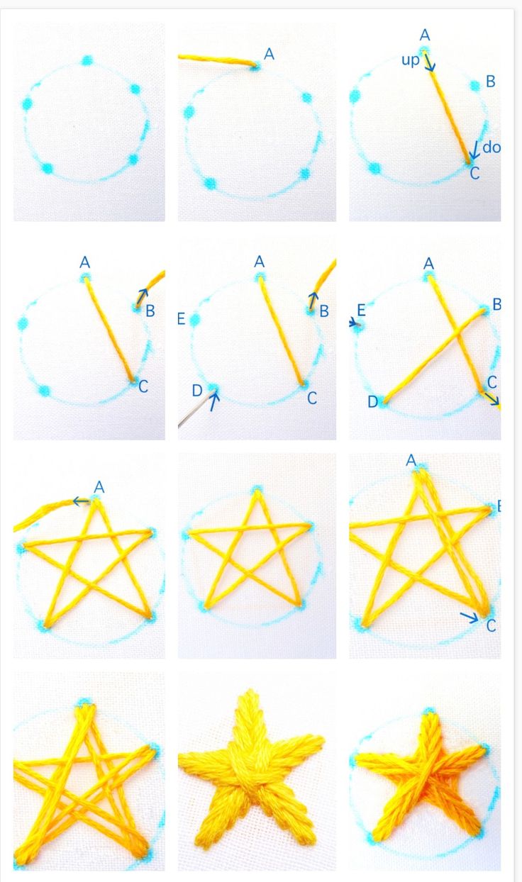 step by step instructions on how to make an origami star with string and yarn