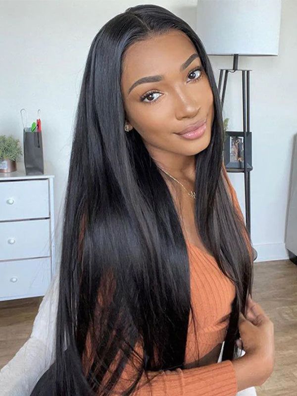 Notice : 1. Buy 1 Get 1 Random Free Wig 2.14"-26" 180% 8x6 007 Lace Wig 3. 24-Hour Shipping 4. 100% Human Hair Certified, Quality Guaranteed 5.Limited Quantity SKU CL021 Wig Cap 8x6 Royal 007 Lace Wig Hair Length 22inch Material 100% virgin hair one donor Last For One more year Hair Density 180% Hair Color Natural Black Color Hairline Pre-plucked & Pre-bleached Straps Adjustable Band Lace Type Royal 007 Lace Purchase Info Shipping>> Free Shipping worldwide via Express Delivery time>> USA (4-8 Bd Straight Black Wigs, Black Straight Wig, Staright Black Wigs, Black Lace Wig Straight, Black Bone Straight Wig, Straight Human Hair Wig, Free Wig, U Part Wig, Long Hair Wigs