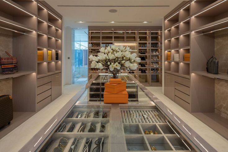 a room filled with lots of shelves and drawers