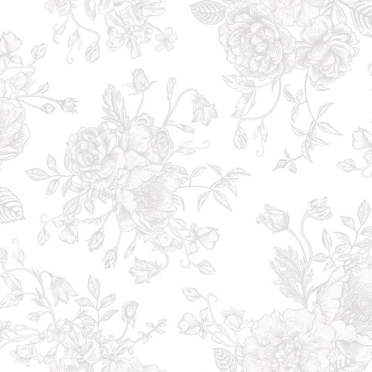 a white wallpaper with flowers and leaves on it