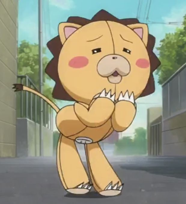 a cartoon lion standing in the middle of an alley way with its paws on his hips