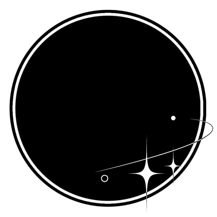 an abstract black and white circle with two circles