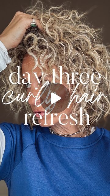 Kelly Pollitt | WILD Tribe Style | on Instagram: "Day 3 Curly Hair Refresh . It’s more of a curl refresh on day 3, but it’s gonna give me a few more days out of this style!! . Two sizes of curling irons, two different size curls, curled in different directions. Gives more variation and dimension to the look!! . Is a bit frizzy?? YEA, but curly hair is naturally a bit drier and frizzy  Is it wild and crazy?? YES!! And I like it that way!! Does it require some work?? YEP!! But I also get the longevity out of it!! . If you don’t like it, then carry on about your business!! I don’t need to hear it, I’m not here looking for your opinion. Just trying to help other women with curly hair get another day out of their style.  . I used a 1/2” and a 3/4” barrel @hottoolspro curling iron for this look. Natural Grey Curly Hair, How To Style Dry Curly Hair, Spiral Perm For Fine Hair, Curly Hair Mid Length Natural, Day Three Curly Hair Styles, Ways To Style Curly Hair Natural, Medium Length Shag Curly Hair, Root Lift For Curly Hair, Highlights In Curly Hair Natural Curls