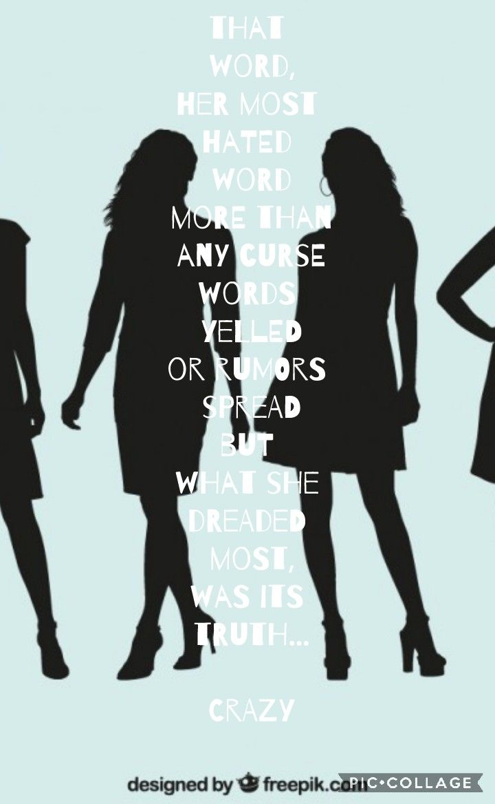 silhouettes of three women with words written on them